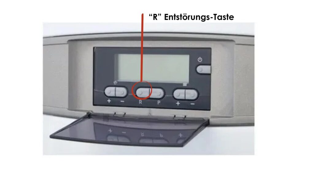 Entstörungstaste "R" bei einer Baxi Luna 3 Blue Kombitherme